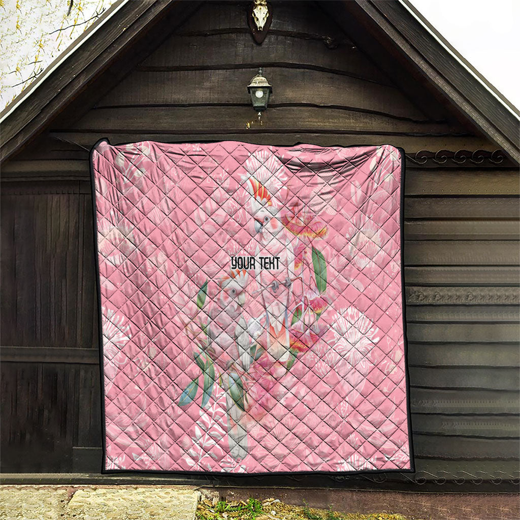 Personalised Galah Cockatoo Eucalyptus Flowers Quilt Australian Breast Cancer Support Spirit