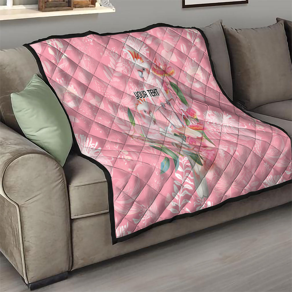 Personalised Galah Cockatoo Eucalyptus Flowers Quilt Australian Breast Cancer Support Spirit