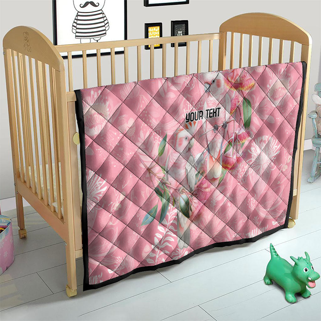 Personalised Galah Cockatoo Eucalyptus Flowers Quilt Australian Breast Cancer Support Spirit