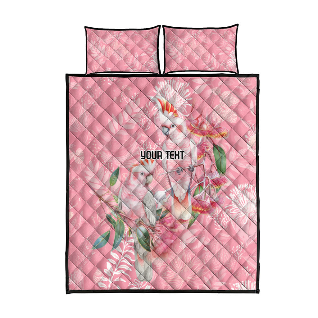 Personalised Galah Cockatoo Eucalyptus Flowers Quilt Bed Set Australian Breast Cancer Support Spirit