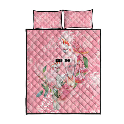 Personalised Galah Cockatoo Eucalyptus Flowers Quilt Bed Set Australian Breast Cancer Support Spirit