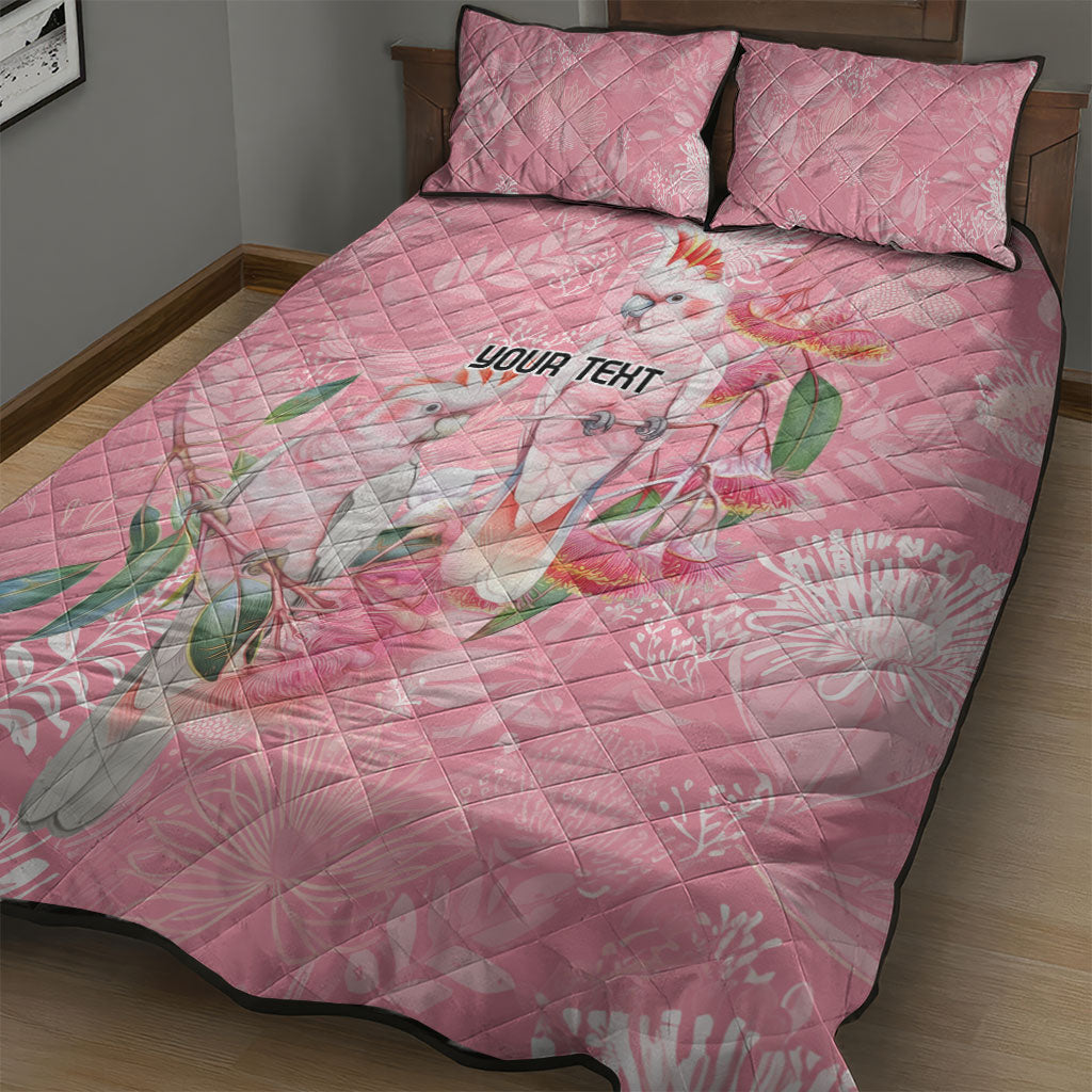 Personalised Galah Cockatoo Eucalyptus Flowers Quilt Bed Set Australian Breast Cancer Support Spirit