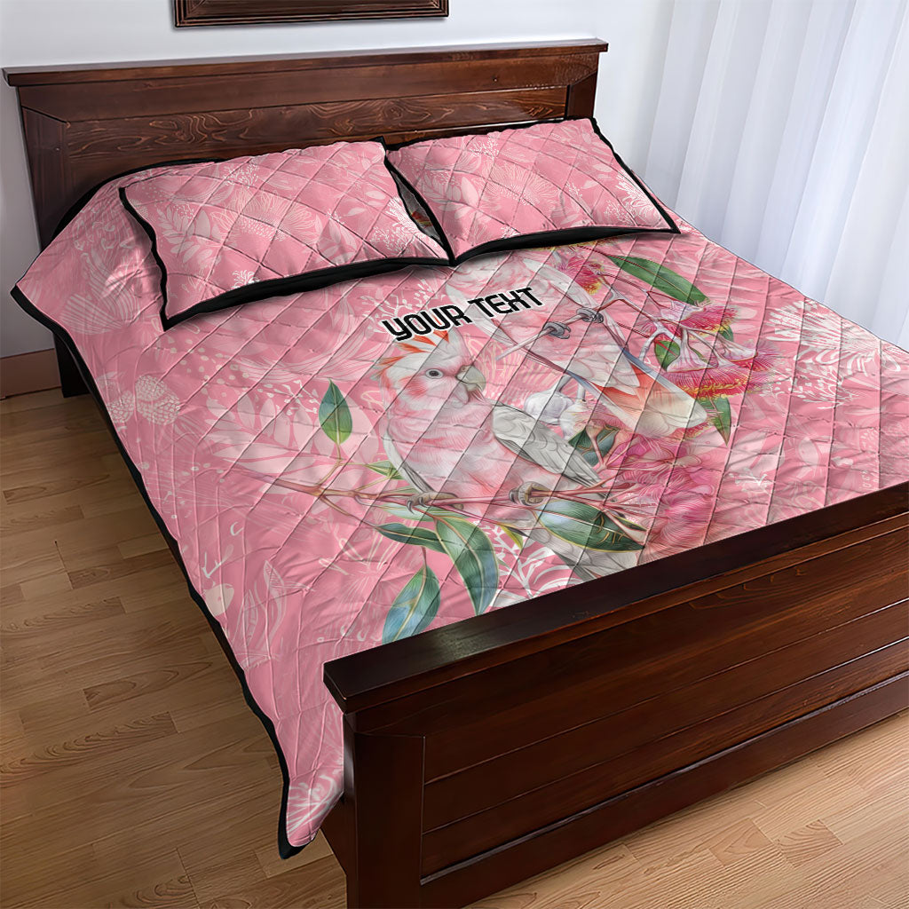 Personalised Galah Cockatoo Eucalyptus Flowers Quilt Bed Set Australian Breast Cancer Support Spirit
