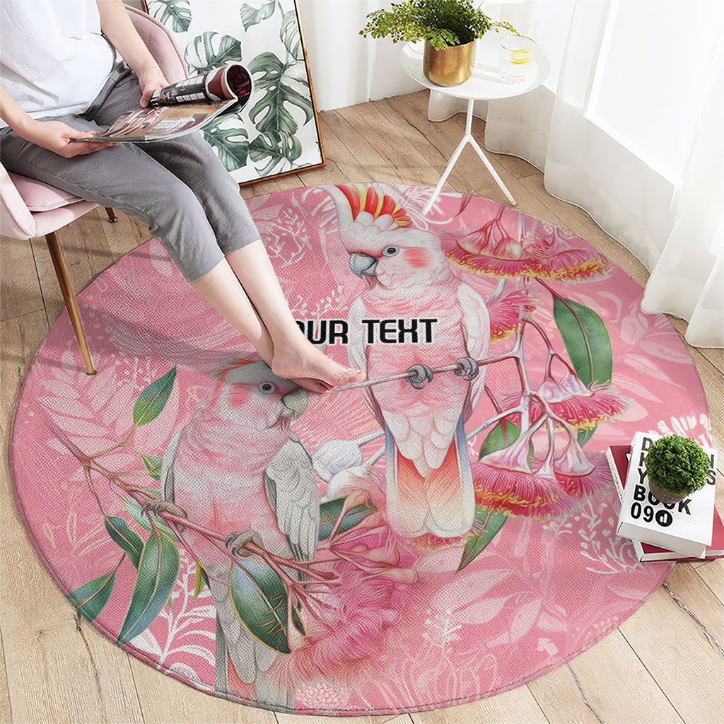 Personalised Galah Cockatoo Eucalyptus Flowers Round Carpet Australian Breast Cancer Support Spirit
