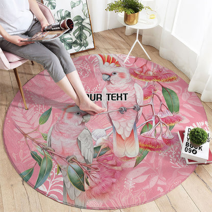 Personalised Galah Cockatoo Eucalyptus Flowers Round Carpet Australian Breast Cancer Support Spirit