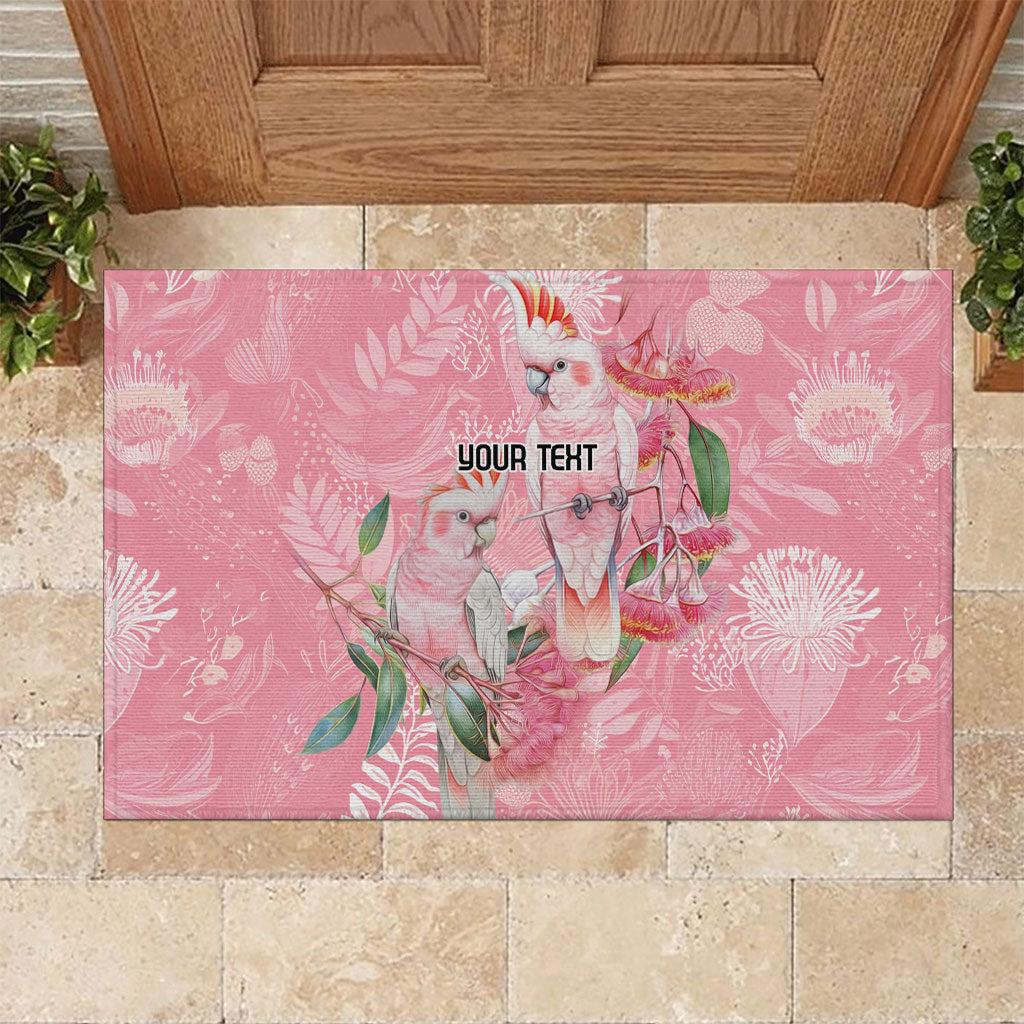 Personalised Galah Cockatoo Eucalyptus Flowers Rubber Doormat Australian Breast Cancer Support Spirit