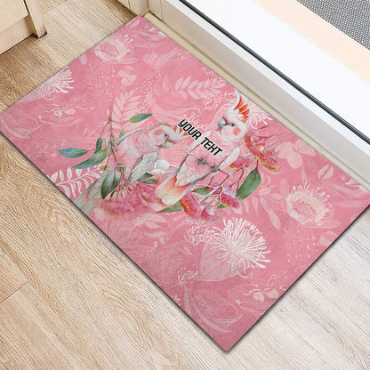 Personalised Galah Cockatoo Eucalyptus Flowers Rubber Doormat Australian Breast Cancer Support Spirit