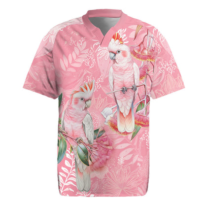 Personalised Galah Cockatoo Eucalyptus Flowers Rugby Jersey Australian Breast Cancer Support Spirit