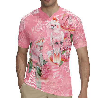 Personalised Galah Cockatoo Eucalyptus Flowers Rugby Jersey Australian Breast Cancer Support Spirit