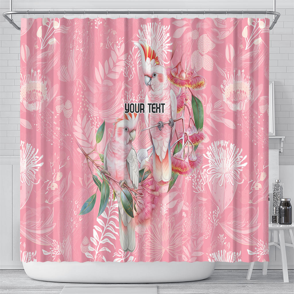 Personalised Galah Cockatoo Eucalyptus Flowers Shower Curtain Australian Breast Cancer Support Spirit