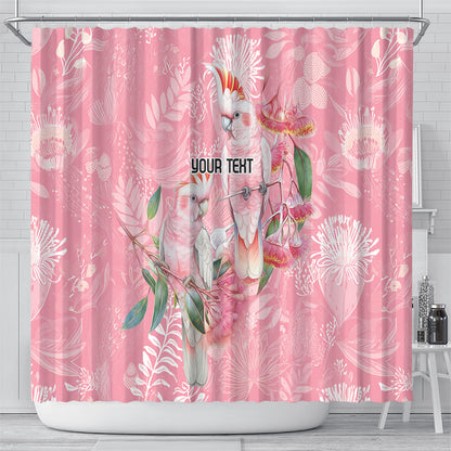 Personalised Galah Cockatoo Eucalyptus Flowers Shower Curtain Australian Breast Cancer Support Spirit