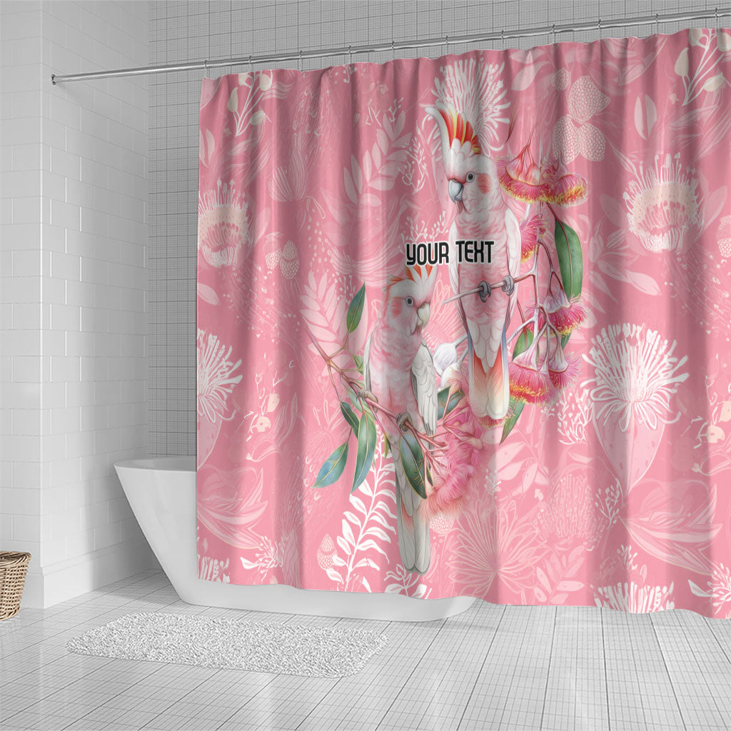 Personalised Galah Cockatoo Eucalyptus Flowers Shower Curtain Australian Breast Cancer Support Spirit