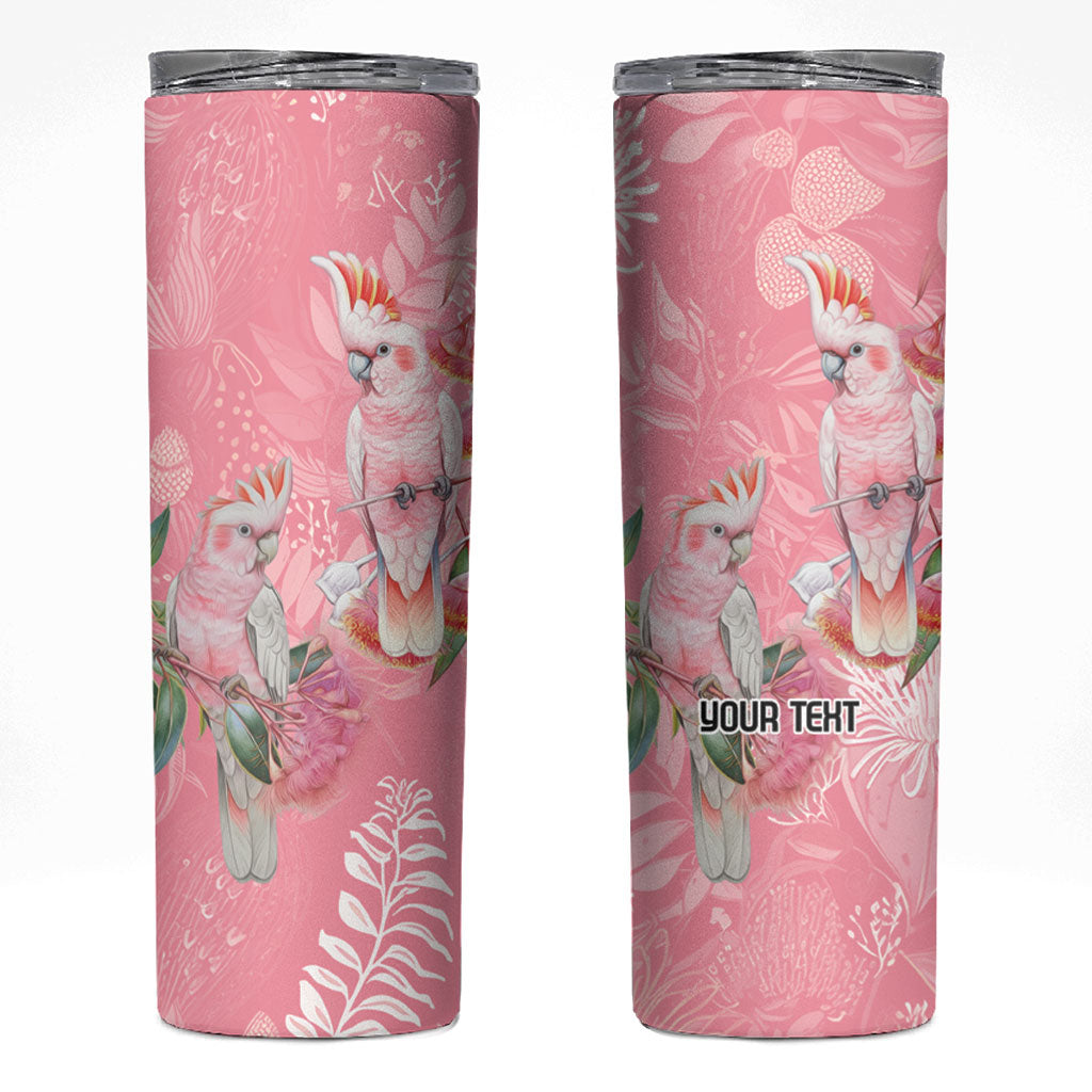 Personalised Galah Cockatoo Eucalyptus Flowers Skinny Tumbler Australian Breast Cancer Support Spirit