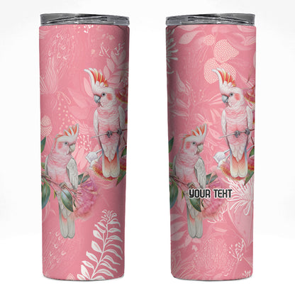 Personalised Galah Cockatoo Eucalyptus Flowers Skinny Tumbler Australian Breast Cancer Support Spirit