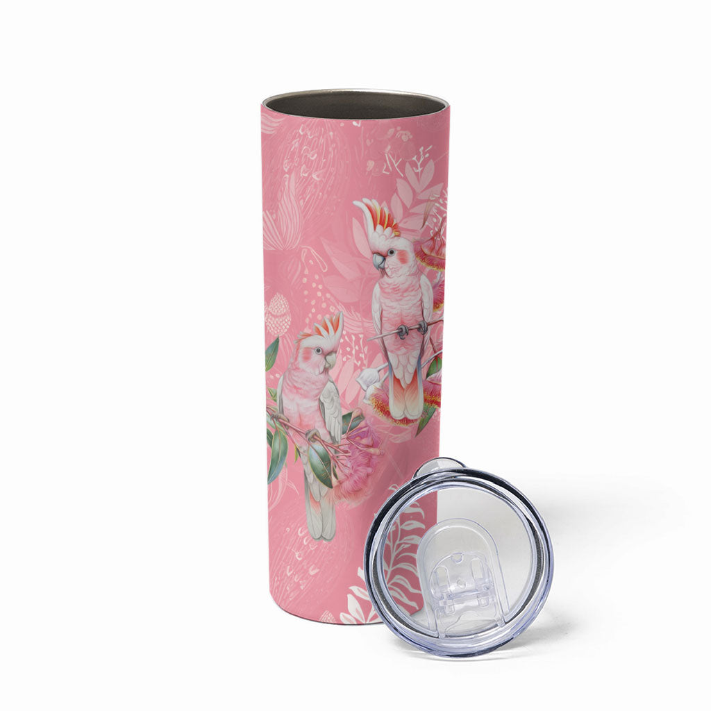 Personalised Galah Cockatoo Eucalyptus Flowers Skinny Tumbler Australian Breast Cancer Support Spirit