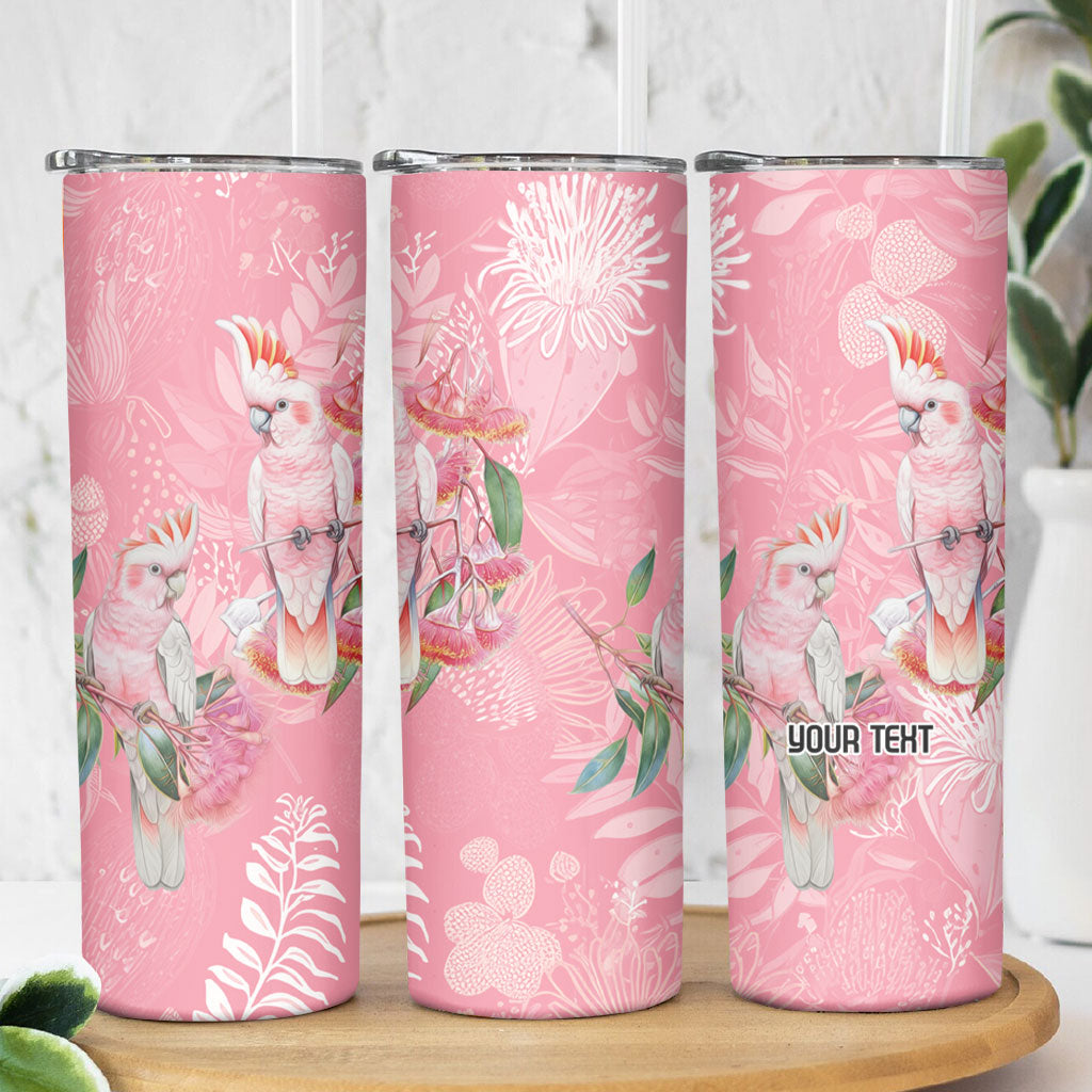 Personalised Galah Cockatoo Eucalyptus Flowers Skinny Tumbler Australian Breast Cancer Support Spirit