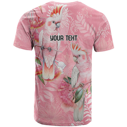 Personalised Galah Cockatoo Eucalyptus Flowers T Shirt Australian Breast Cancer Support Spirit