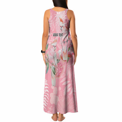 Personalised Galah Cockatoo Eucalyptus Flowers Tank Maxi Dress Australian Breast Cancer Support Spirit