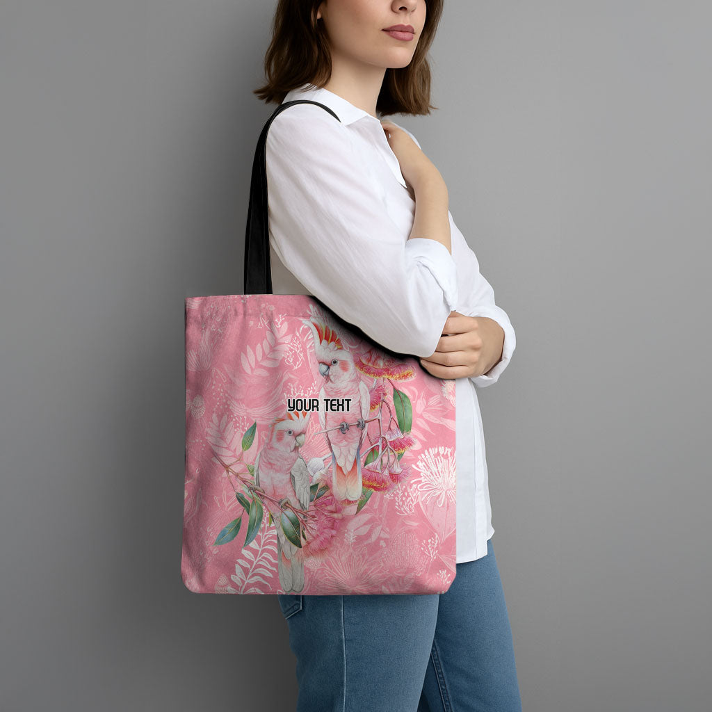 Personalised Galah Cockatoo Eucalyptus Flowers Tote Bag Australian Breast Cancer Support Spirit
