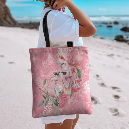 Personalised Galah Cockatoo Eucalyptus Flowers Tote Bag Australian Breast Cancer Support Spirit