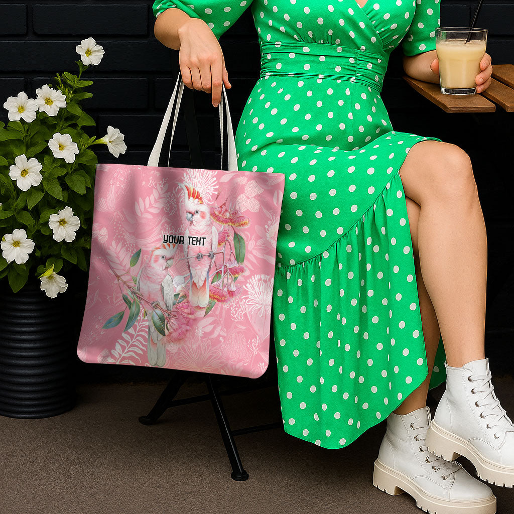 Personalised Galah Cockatoo Eucalyptus Flowers Tote Bag Australian Breast Cancer Support Spirit