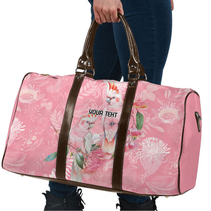 Personalised Galah Cockatoo Eucalyptus Flowers Travel Bag Australian Breast Cancer Support Spirit