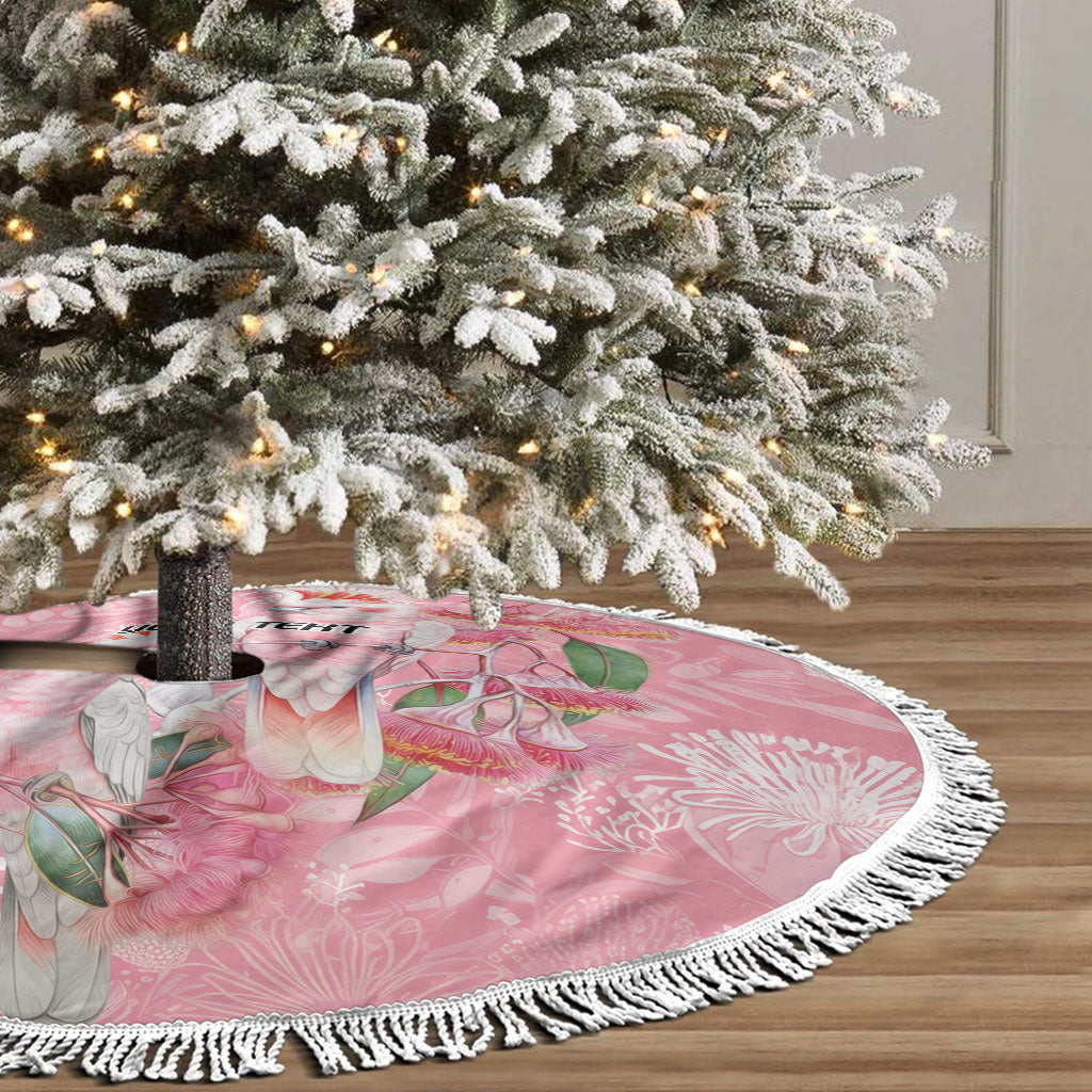 Personalised Galah Cockatoo Eucalyptus Flowers Tree Skirt Australian Breast Cancer Support Spirit