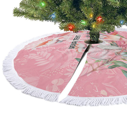 Personalised Galah Cockatoo Eucalyptus Flowers Tree Skirt Australian Breast Cancer Support Spirit