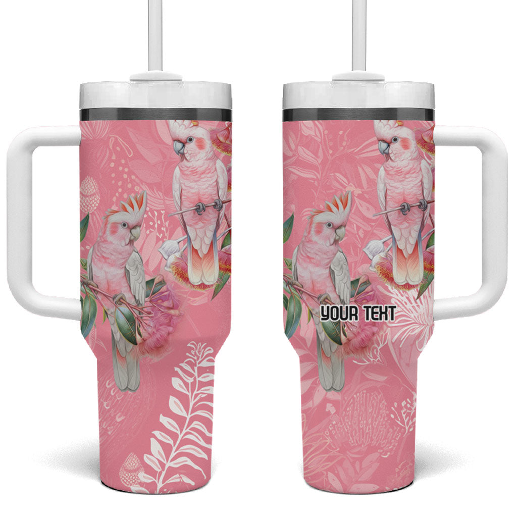 Personalised Galah Cockatoo Eucalyptus Flowers Tumbler With Handle Australian Breast Cancer Support Spirit