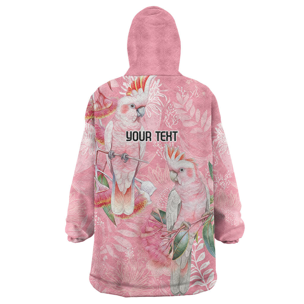 Personalised Galah Cockatoo Eucalyptus Flowers Wearable Blanket Hoodie Australian Breast Cancer Support Spirit