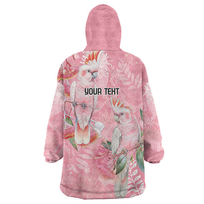 Personalised Galah Cockatoo Eucalyptus Flowers Wearable Blanket Hoodie Australian Breast Cancer Support Spirit