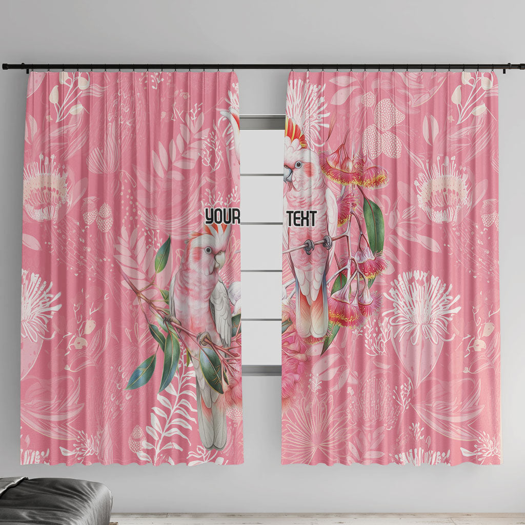 Personalised Galah Cockatoo Eucalyptus Flowers Window Curtain Australian Breast Cancer Support Spirit