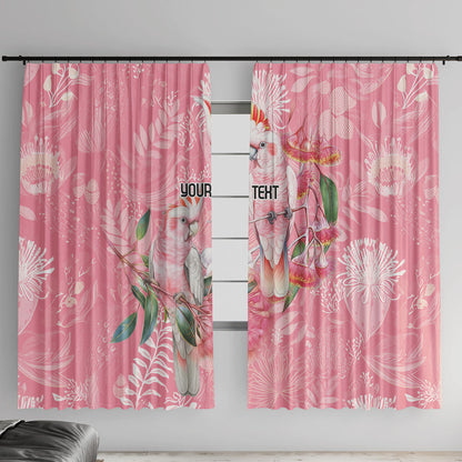 Personalised Galah Cockatoo Eucalyptus Flowers Window Curtain Australian Breast Cancer Support Spirit