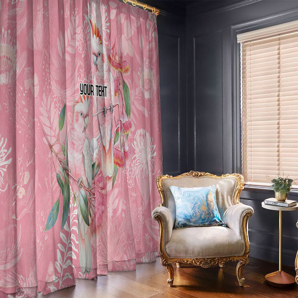 Personalised Galah Cockatoo Eucalyptus Flowers Window Curtain Australian Breast Cancer Support Spirit