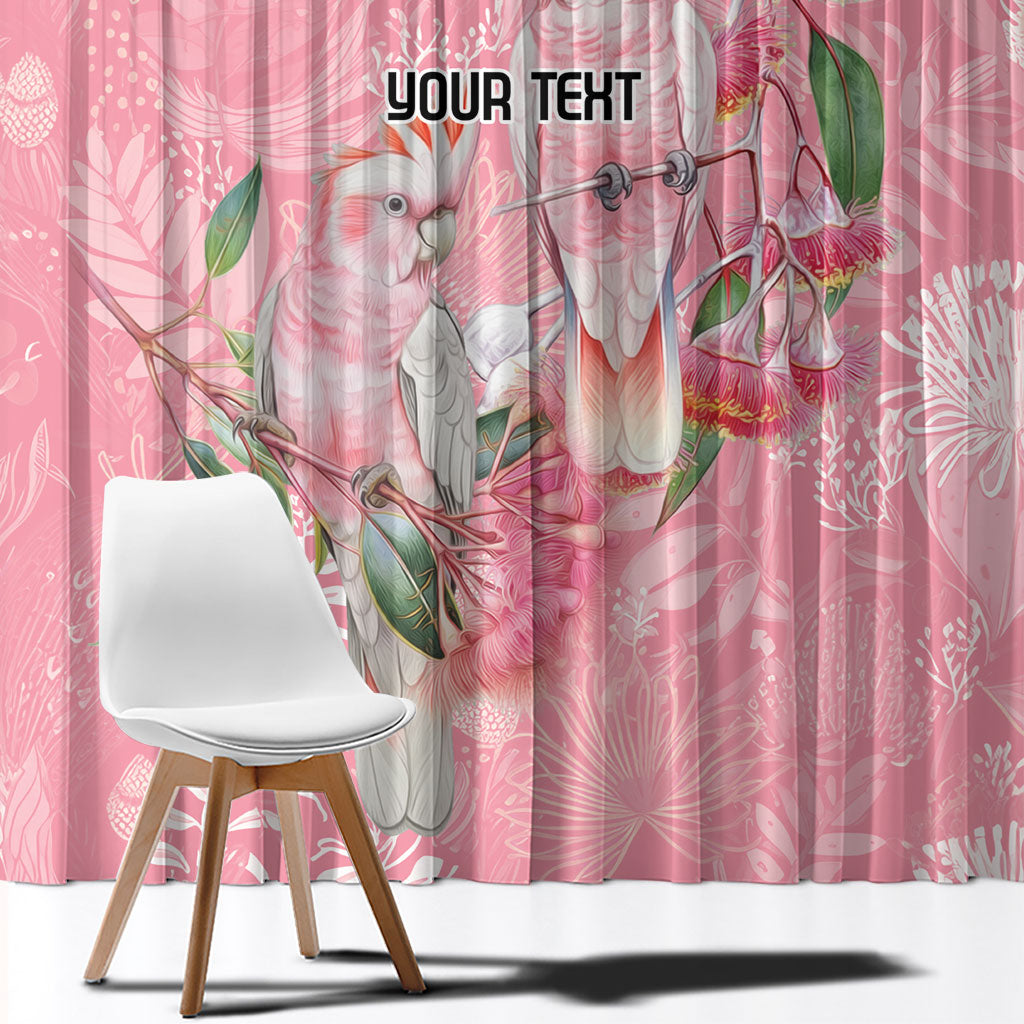Personalised Galah Cockatoo Eucalyptus Flowers Window Curtain Australian Breast Cancer Support Spirit