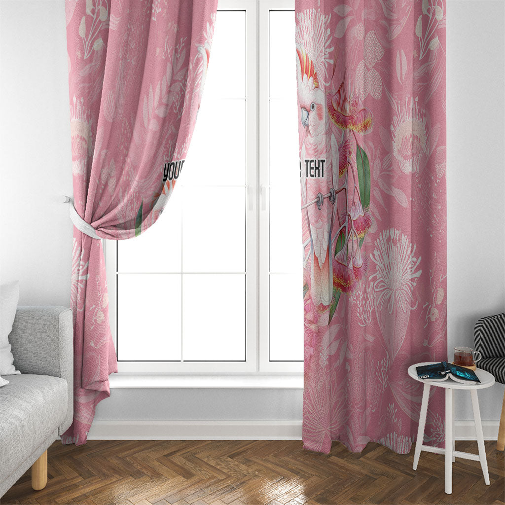 Personalised Galah Cockatoo Eucalyptus Flowers Window Curtain Australian Breast Cancer Support Spirit