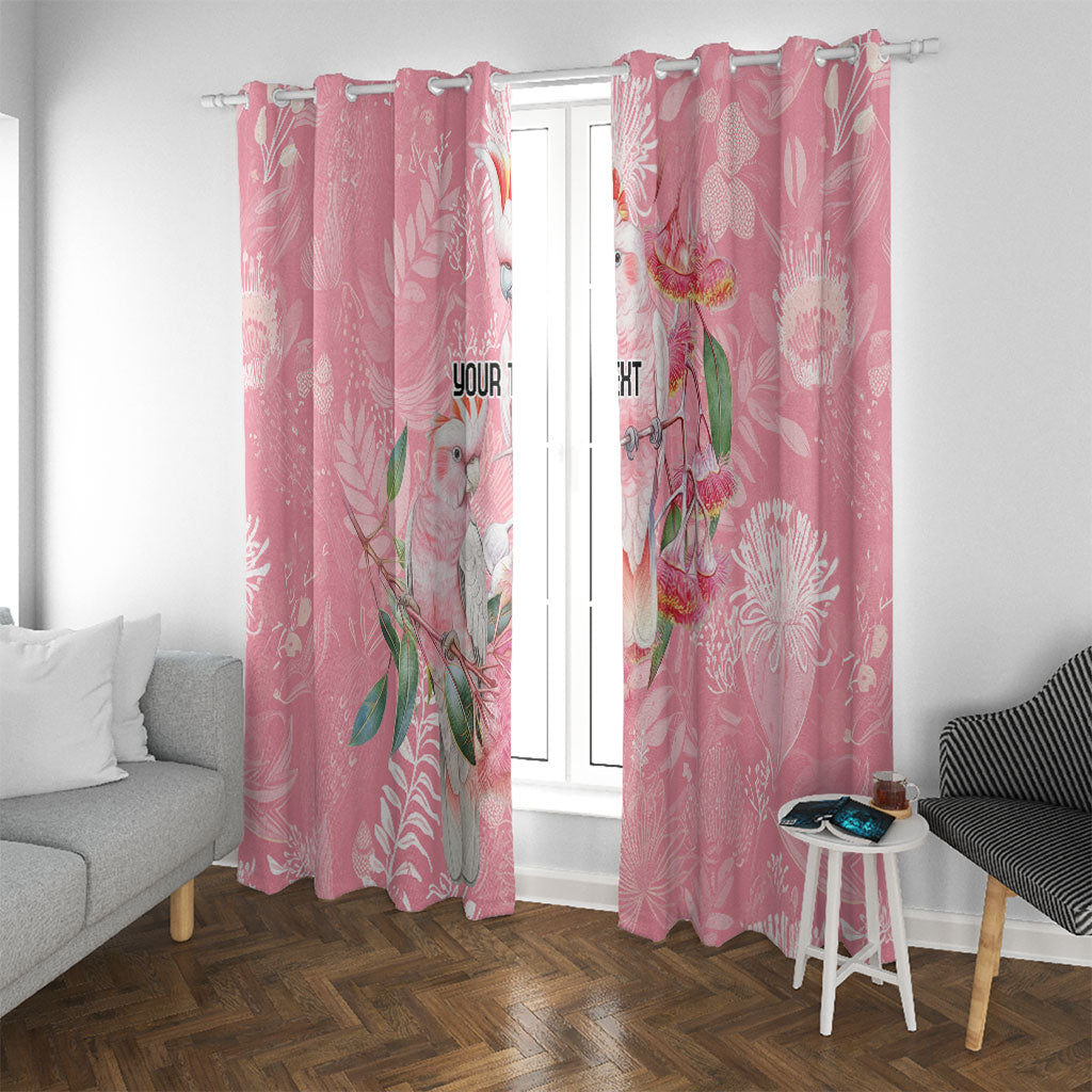 Personalised Galah Cockatoo Eucalyptus Flowers Window Curtain Australian Breast Cancer Support Spirit