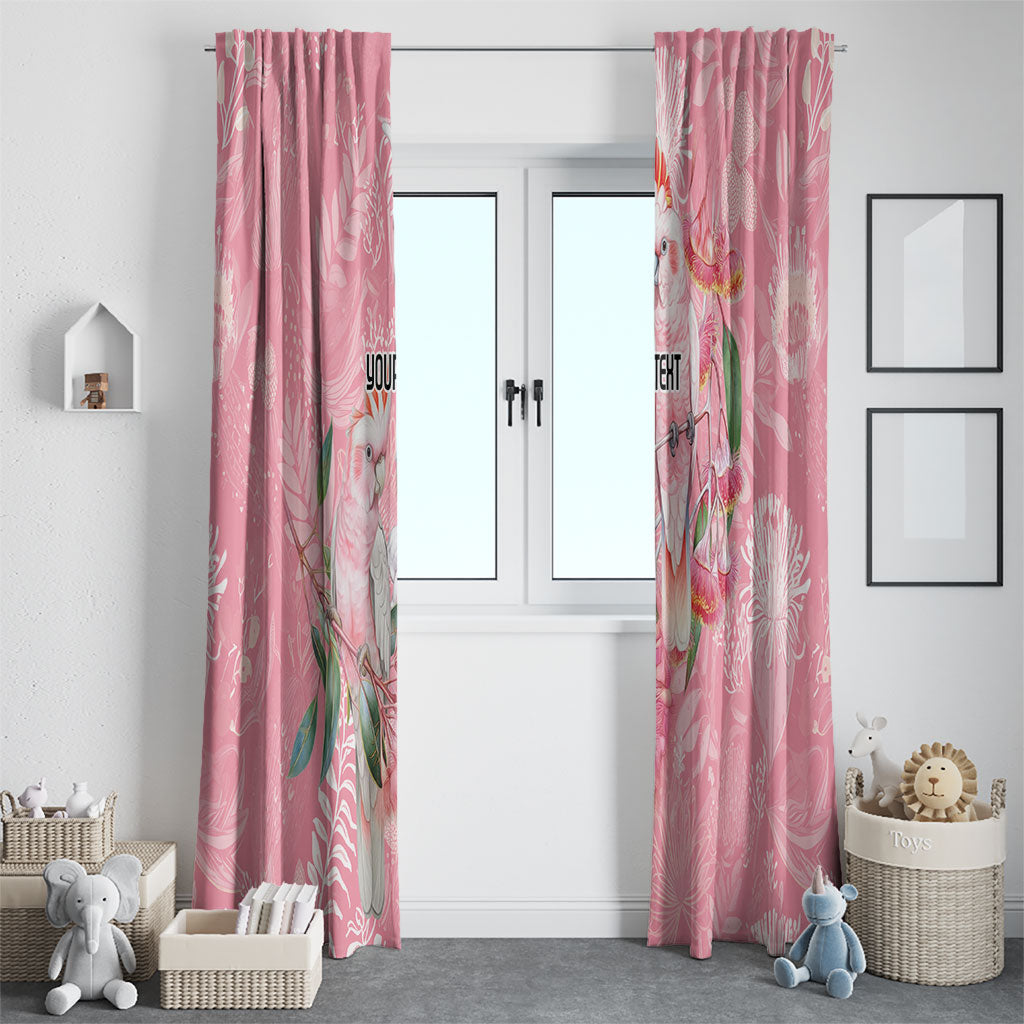 Personalised Galah Cockatoo Eucalyptus Flowers Window Curtain Australian Breast Cancer Support Spirit
