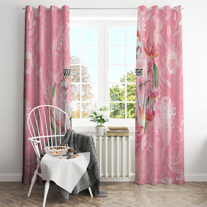 Personalised Galah Cockatoo Eucalyptus Flowers Window Curtain Australian Breast Cancer Support Spirit