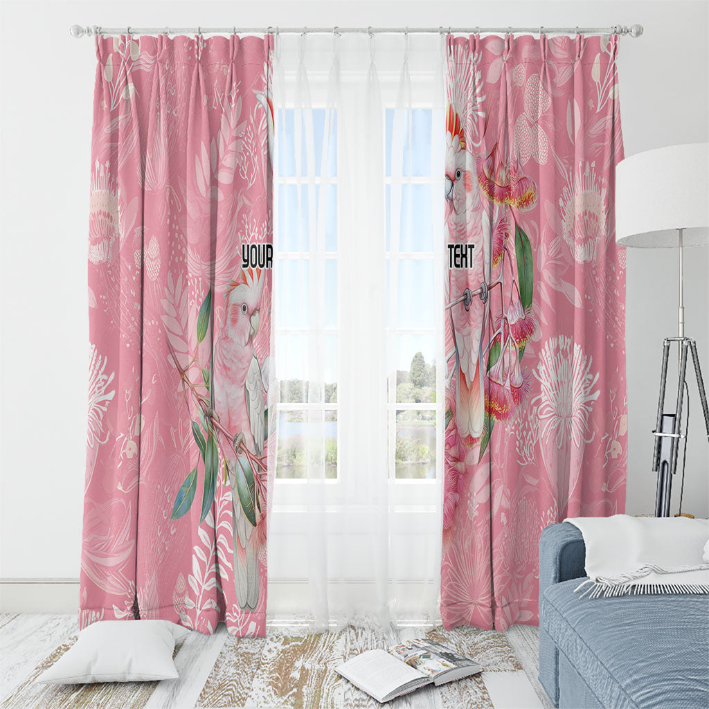 Personalised Galah Cockatoo Eucalyptus Flowers Window Curtain Australian Breast Cancer Support Spirit
