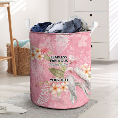 Personalised Galah Cockatoo Fighting in Pink Laundry Basket Australian Breast Cancer Support Spirit