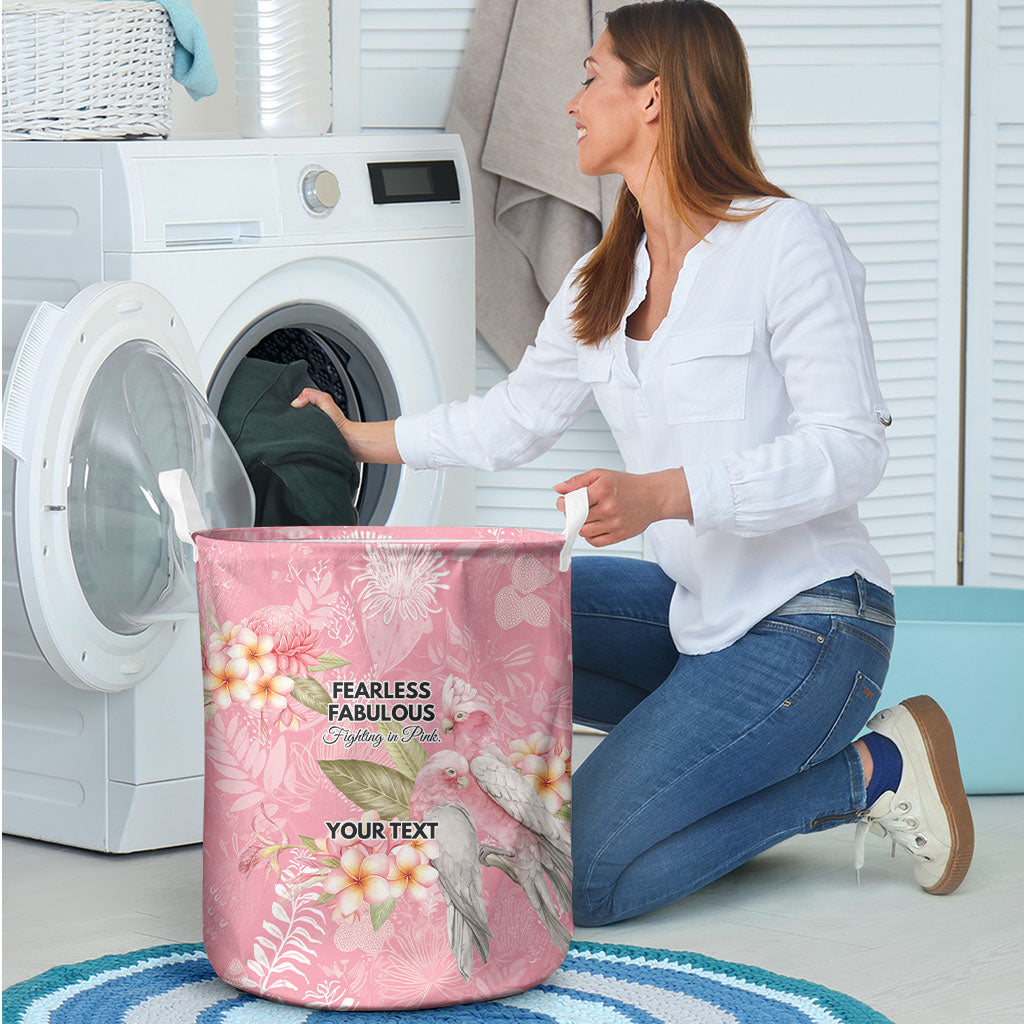 Personalised Galah Cockatoo Fighting in Pink Laundry Basket Australian Breast Cancer Support Spirit