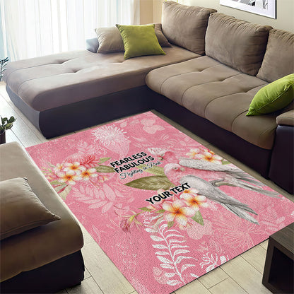 Personalised Galah Cockatoo Fighting in Pink Area Rug Australian Breast Cancer Support Spirit
