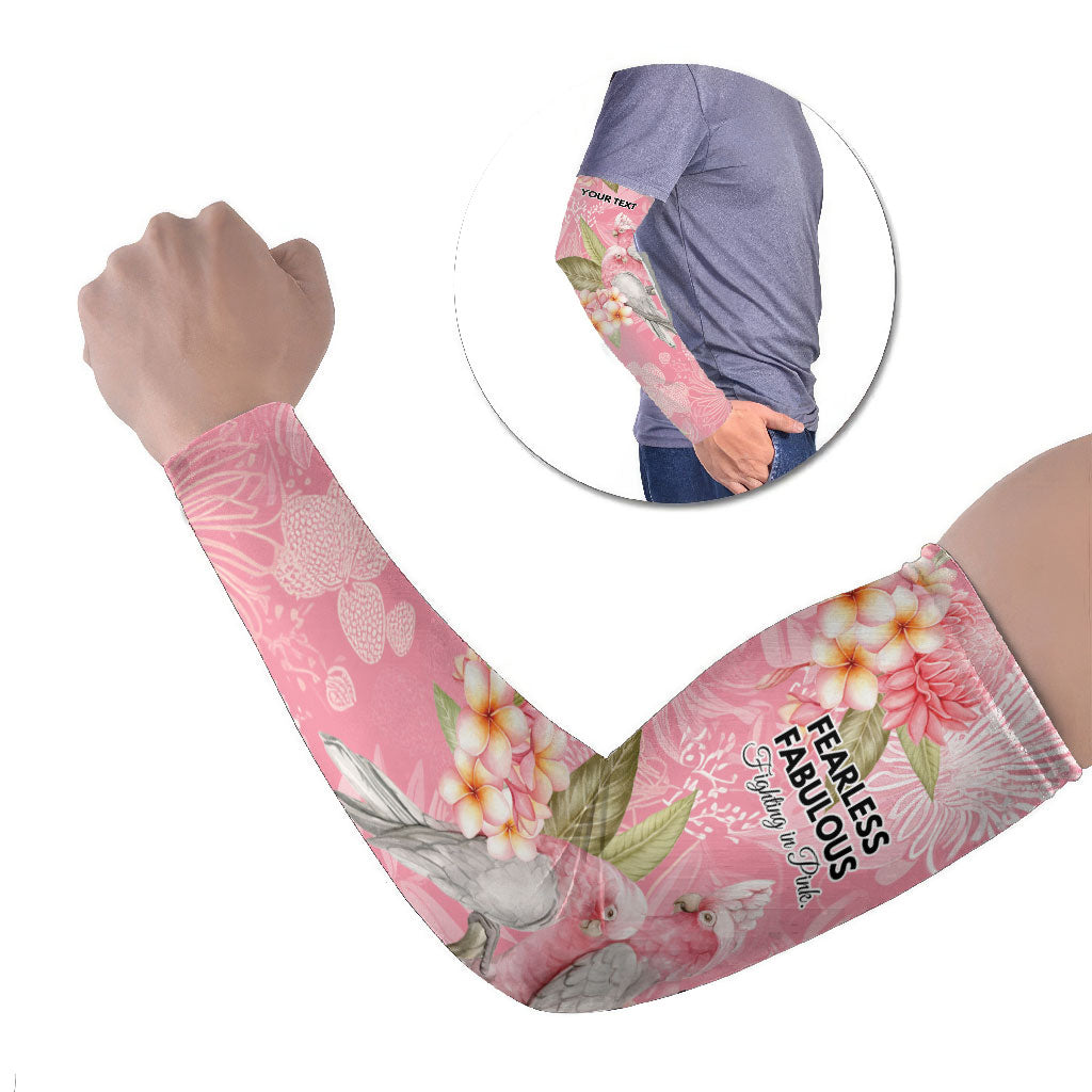 Personalised Galah Cockatoo Fighting in Pink Arm Sleeves Australian Breast Cancer Support Spirit