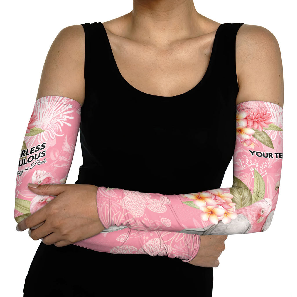 Personalised Galah Cockatoo Fighting in Pink Arm Sleeves Australian Breast Cancer Support Spirit