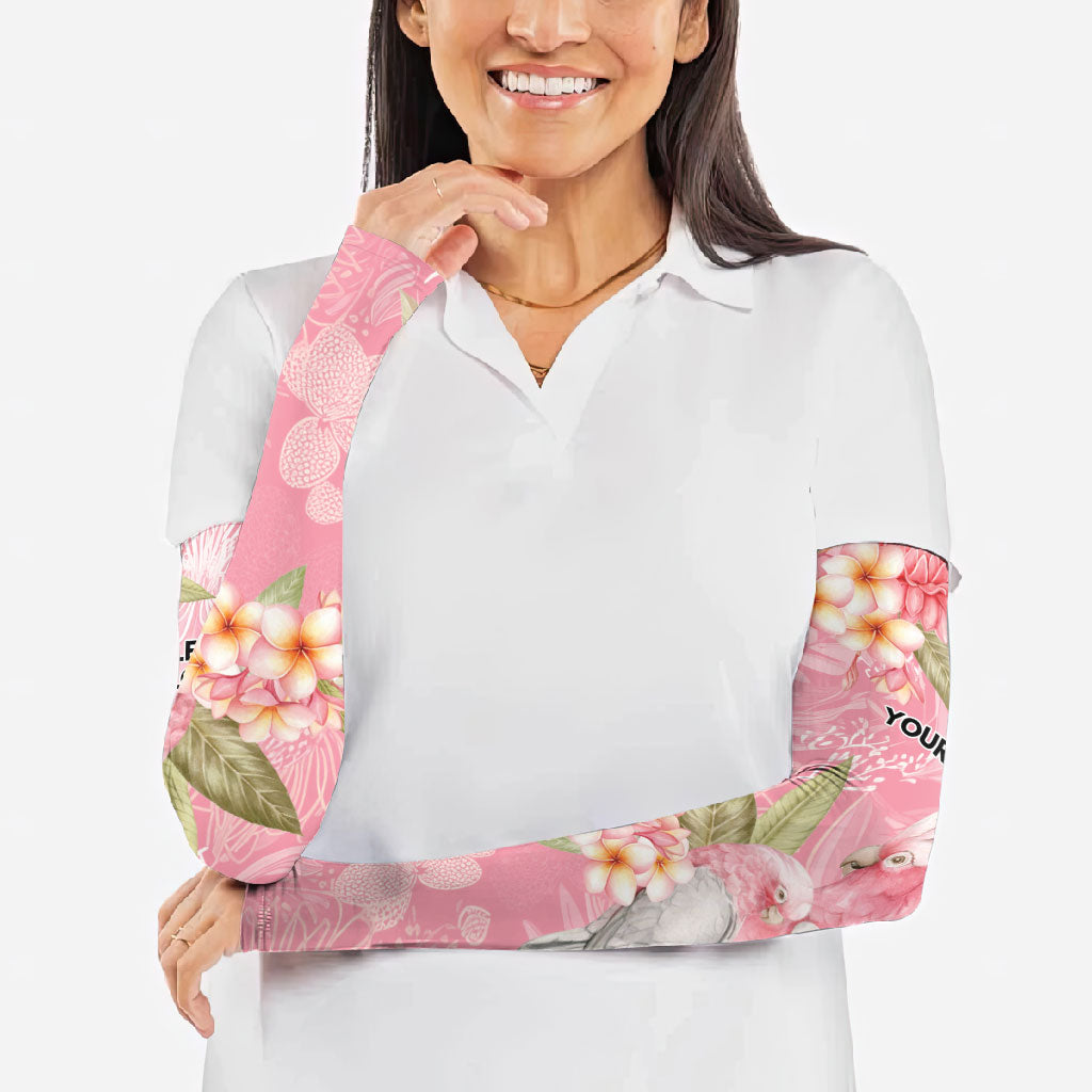 Personalised Galah Cockatoo Fighting in Pink Arm Sleeves Australian Breast Cancer Support Spirit