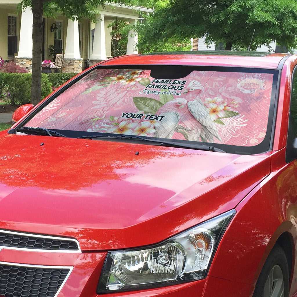 Personalised Galah Cockatoo Fighting in Pink Auto Sun Shade Australian Breast Cancer Support Spirit