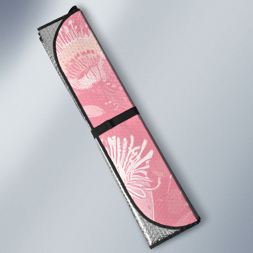 Personalised Galah Cockatoo Fighting in Pink Auto Sun Shade Australian Breast Cancer Support Spirit