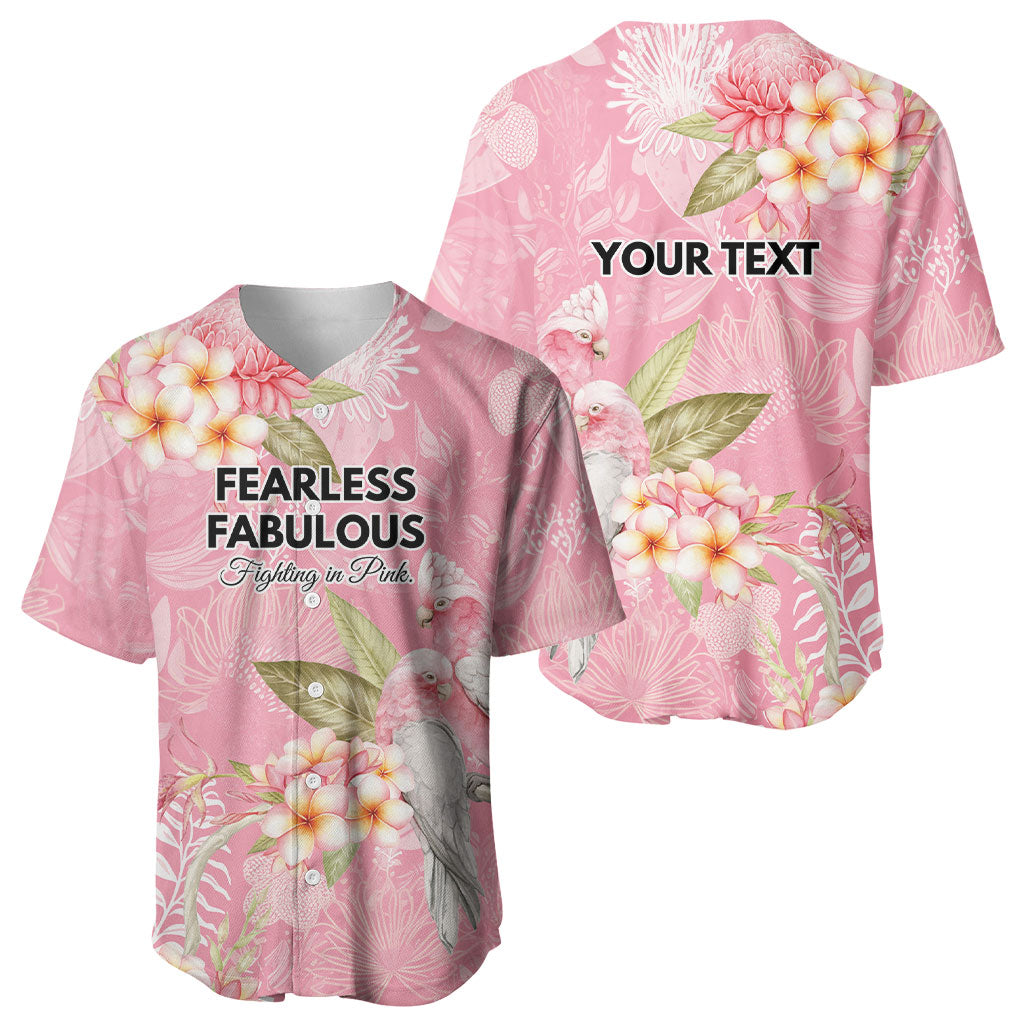 Personalised Galah Cockatoo Fighting in Pink Baseball Jersey Australian Breast Cancer Support Spirit