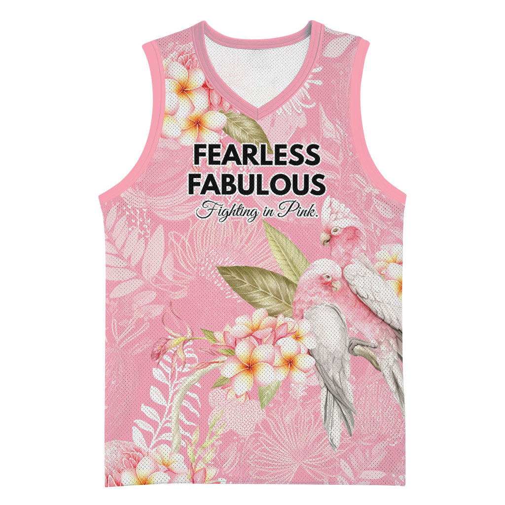 Personalised Galah Cockatoo Fighting in Pink Basketball Jersey Australian Breast Cancer Support Spirit